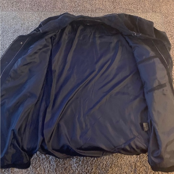 Leather jacket blue size large like new - Picture 3 of 5